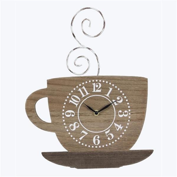 Tarjeta Wood & Twist Metal Coffee Cup Wall Clock - TA4269572
