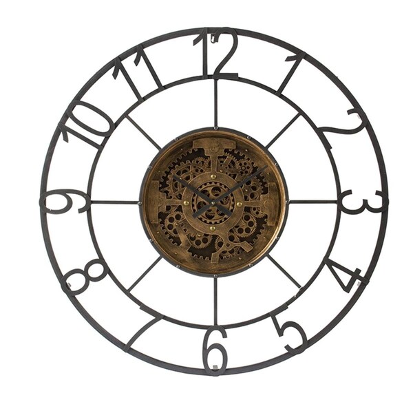 Diario Round Decorative Gear Iron Wall Clock - DI3101095