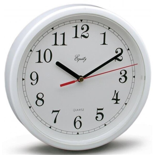 Equity By La Crosse Equity By La Crosse 8.5in. White Frame Round Quartz Wall Clock  25011 - 25011