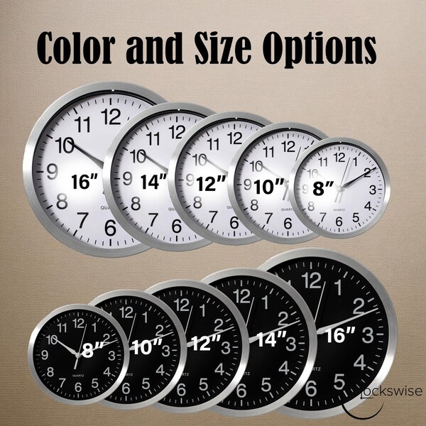 Clockswise 8-in Round Quartz Wall Clock Non-Ticking Battery Operated with Silent Sweep Movement,  - QI004745.BK.8