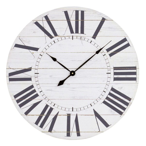 Tempopace Estelle French Country Wall Clock with Shiplap Face - TE2522627