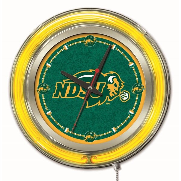 Holland Bar Stool Co North Dakota State University Double Neon 15" Clock - CLK15NDAKST
