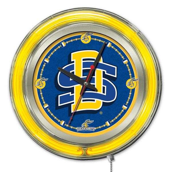 Holland Bar Stool Co South Dakota State University Double Neon 15" Clock - CLK15SDAKST