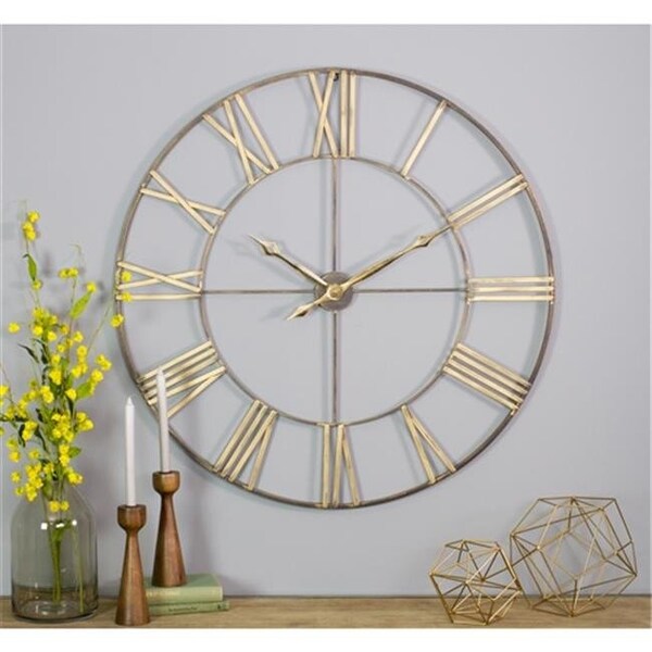 Aspire Home Accents Aspire Home Accents 6671 Bedford Round Metal Wall Clock; Brown - 6671