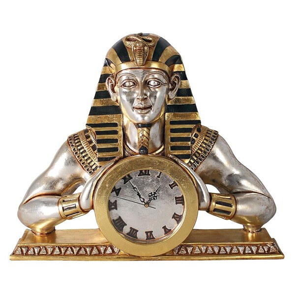 Design Toscano Temple of Heliopolis: Egyptian Mantel Clock Statue - NE25362