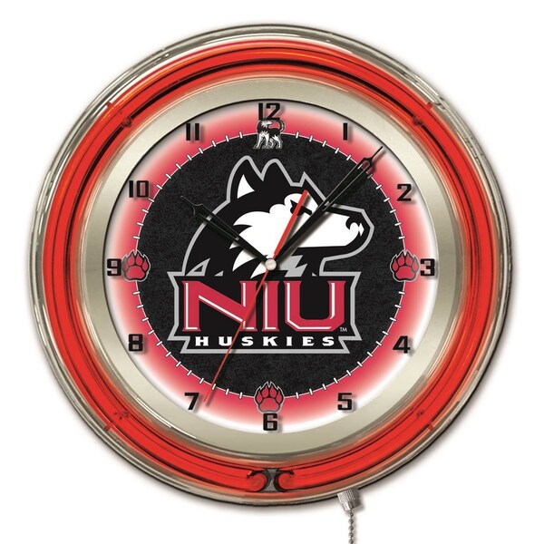 Holland Bar Stool Co University of Northern Illinois Double Neon 19" Clock - CLK19NORILL