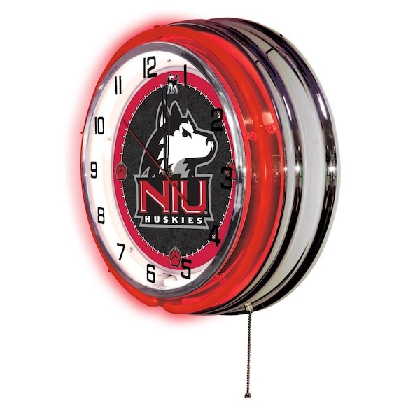 Holland Bar Stool Co University of Northern Illinois Double Neon 19" Clock - CLK19NORILL
