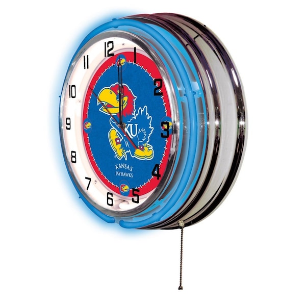 Holland Bar Stool Co University of Kansas Double Neon 19" Clock - CLK19KNSASU