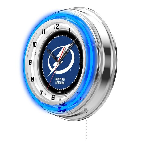 Holland Bar Stool Co Tampa Bay Lightning Double Neon 19" Clock, NHL - CLK19TBLGHT