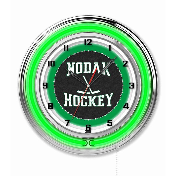 Holland Bar Stool Co University of North Dakota Double Neon 19" Clock (Hockey) - CLK19NORDAKHKY