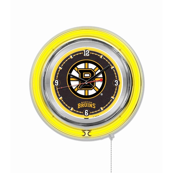 Holland Bar Stool Co Boston Bruins Double Neon 15" Clock, NHL - CLK15BOSBRU
