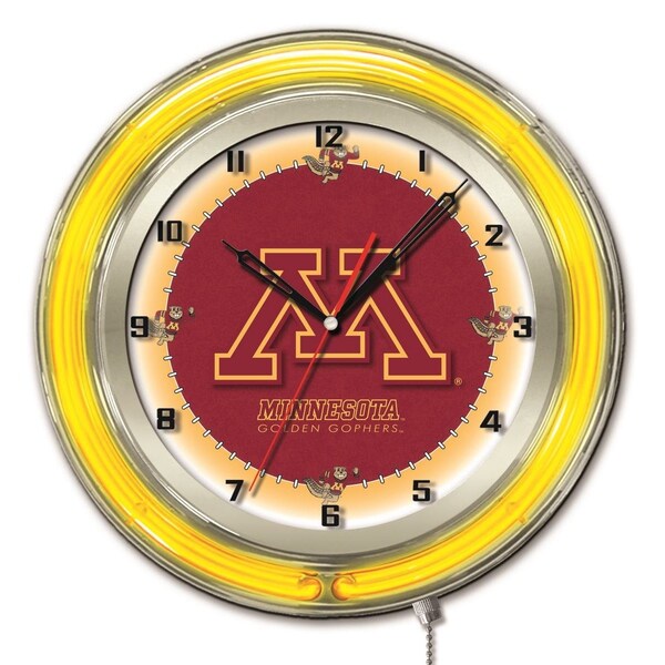 Holland Bar Stool Co University of Minnesota Double Neon 19" Clock - CLK19MINNUN