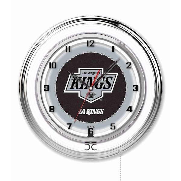 Holland Bar Stool Co Los Angeles Kings Double Neon 19" Clock, NHL - CLK19LAKING