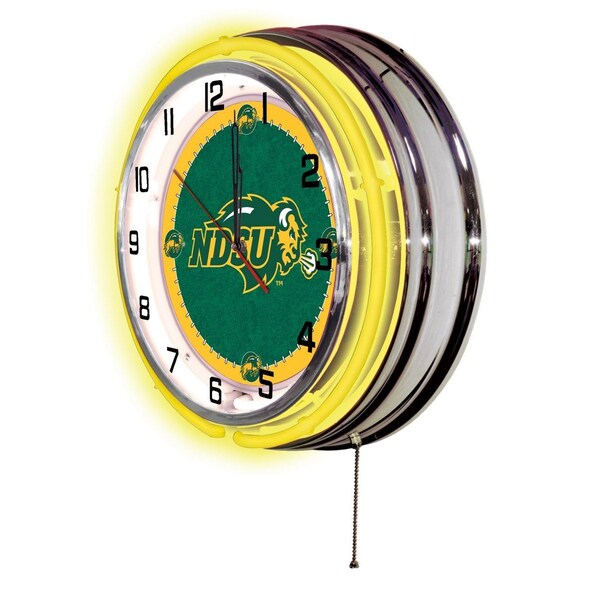 Holland Bar Stool Co North Dakota State University Double Neon 19" Clock - CLK19NDAKST