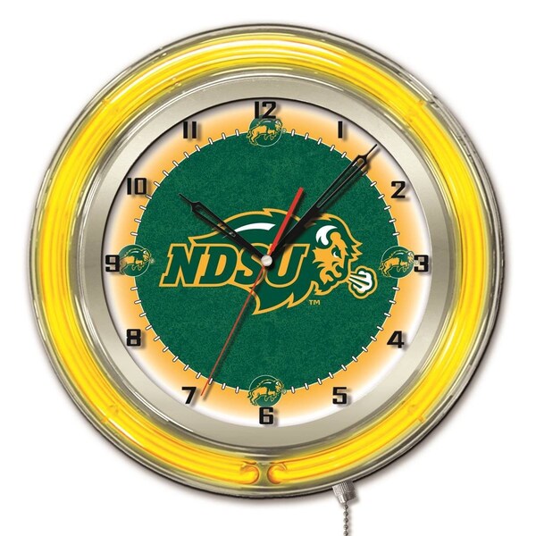 Holland Bar Stool Co North Dakota State University Double Neon 19" Clock - CLK19NDAKST