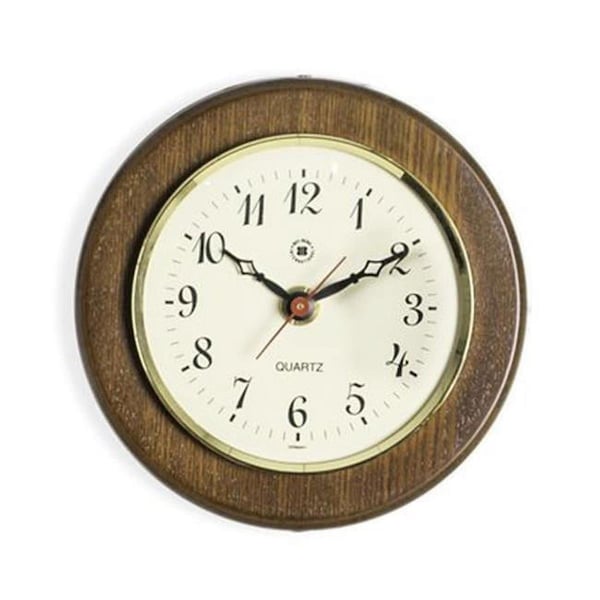 Bey Berk International Bey-Berk International 5 in. Quartz Clock on Cherry Wood with Brass Bezel - WS071
