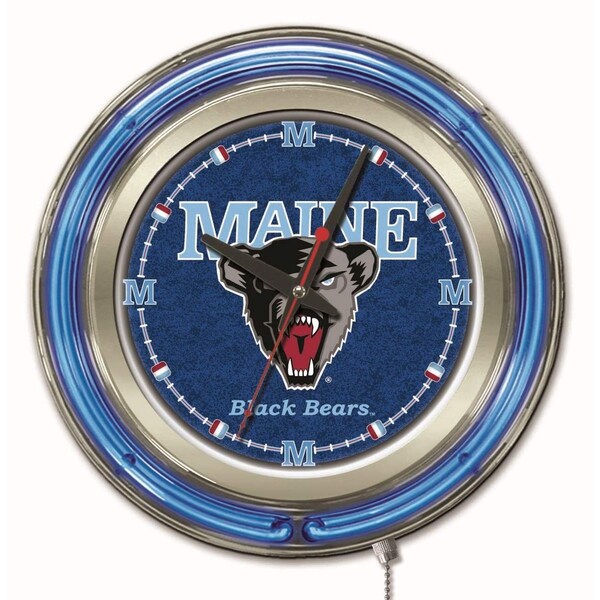 Holland Bar Stool Co University of Maine Double Neon 15" Clock - CLK15MAINEU