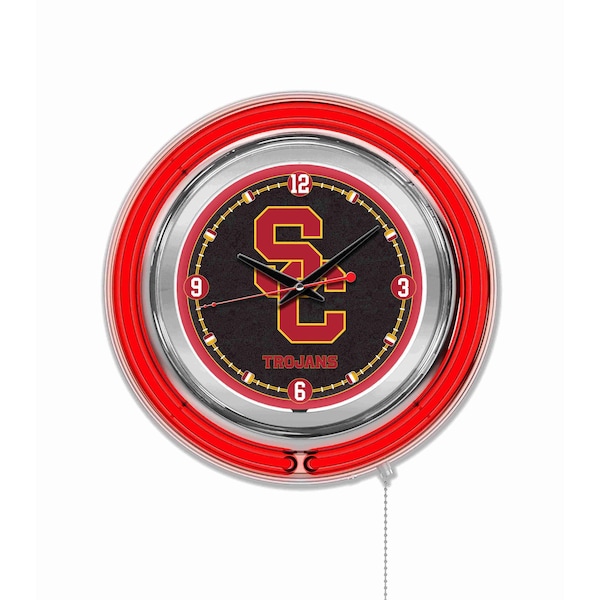 Holland Bar Stool Co University of Southern California Double Neon 15" Clock (USC) - CLK15SOUCAL