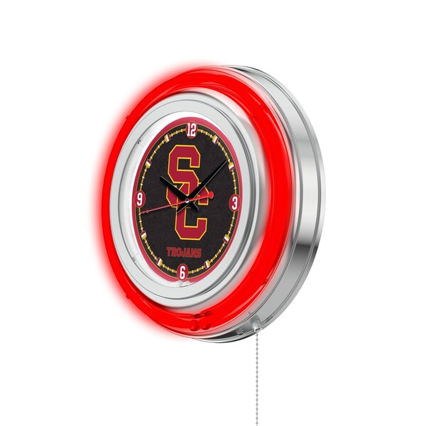Holland Bar Stool Co University of Southern California Double Neon 15" Clock (USC) - CLK15SOUCAL