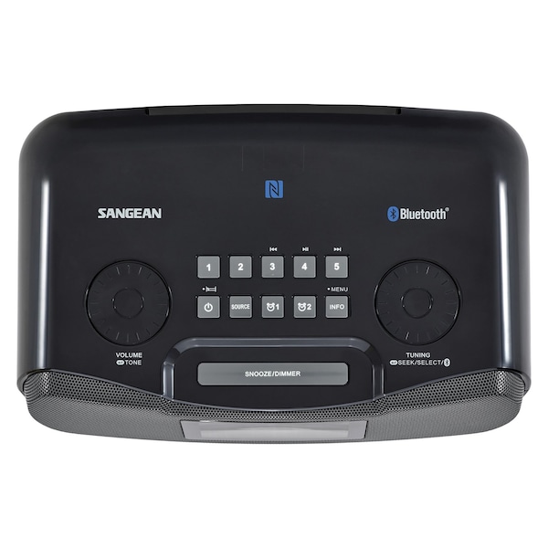 Sangean Digital AM/FM-RDS/Bluetooth Clock Radio with USB Charger - RCR-20