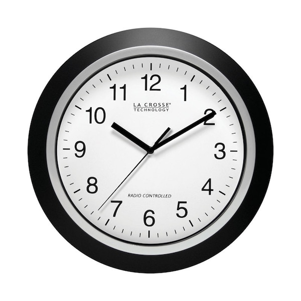La Crosse Technology La Crosse Technology 12 in. L X 1 in. W Indoor Casual Analog Atomic Wall Clock Glass/Plastic Black/S - WT-3129