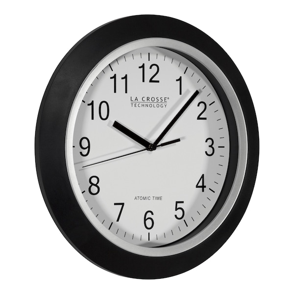 La Crosse Technology La Crosse Technology 12 in. L X 1 in. W Indoor Casual Analog Atomic Wall Clock Glass/Plastic Black/S - WT-3129