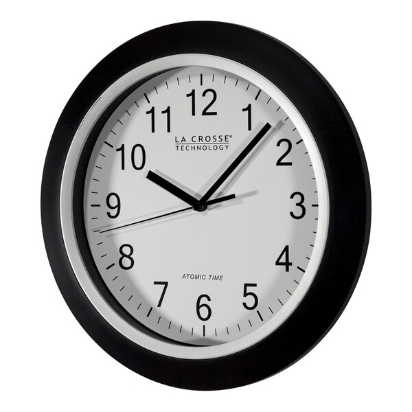 La Crosse Technology La Crosse Technology 12 in. L X 1 in. W Indoor Casual Analog Atomic Wall Clock Glass/Plastic Black/S - WT-3129