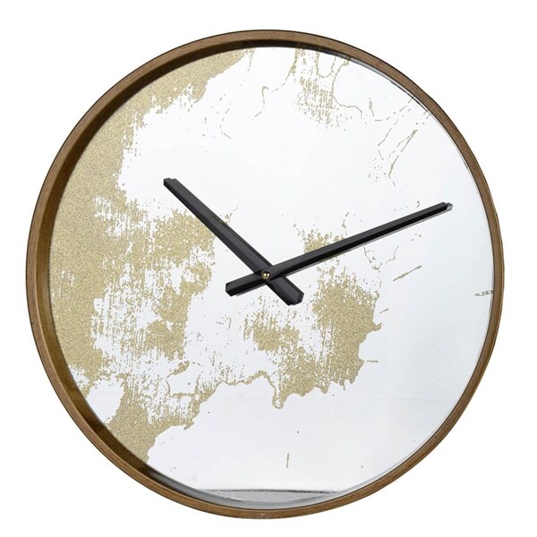 Homeroots Gold Dust 14 in. Modern Round Wall Clock - 401301