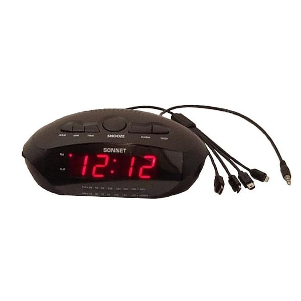 Sonnet Sonnet R-1688 LED Clock Radio with 2 USB Port & 4 prong charging cable - R-1688