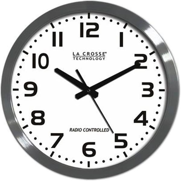 La Crosse Technology La Crosse Technology 16 Inch Atomic Metal Analog Metal Wall Clock - WT-3161WH - WT-3161WH