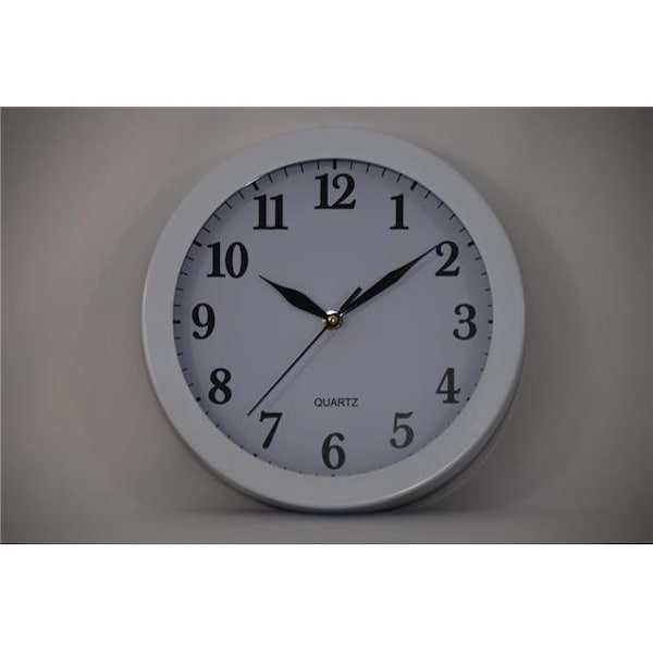 Everrich Industries Everrich EVW-0006 10 in. White Frame with Silent Movement Wall Clock - EVW-0006