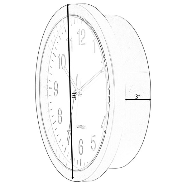 Quickway Imports Black Wall Mounted Plastic Clock with Hidden Storage Door - Interior Compartment - 10 Inch Dia - QI004150