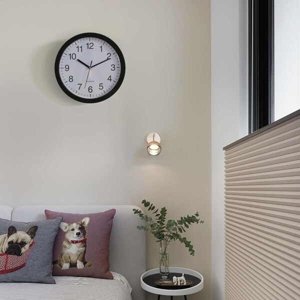 Quickway Imports Black Wall Mounted Plastic Clock with Hidden Storage Door - Interior Compartment - 10 Inch Dia - QI004150