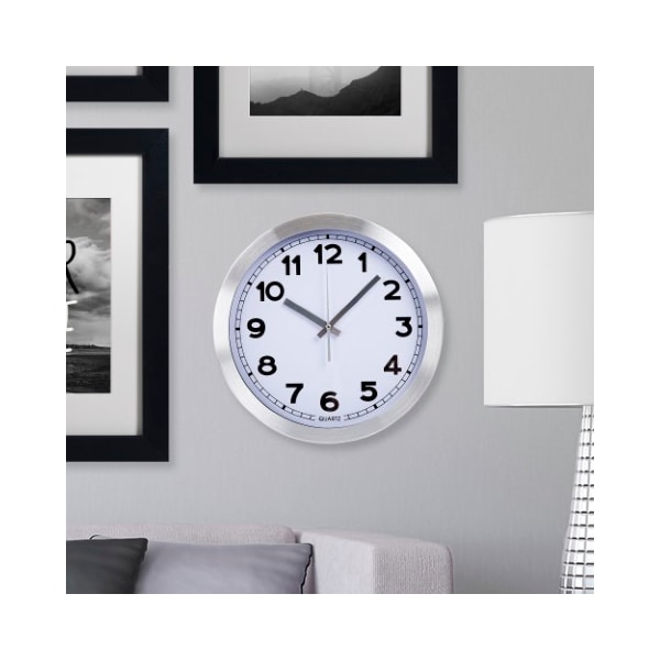 Hastings Home Hastings Home 12 Inch Brushed Aluminum Wall Clock - 359264XJC