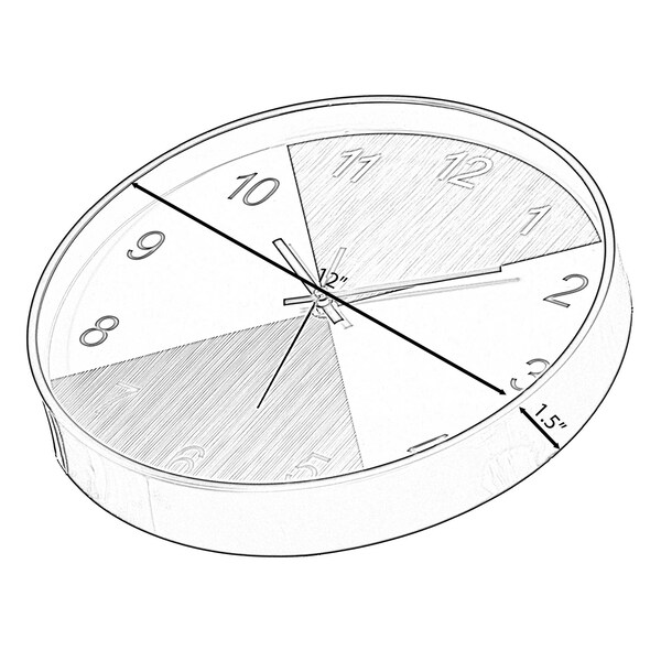 Quickway Imports Decorative Modern Round Wood- Looking Plastic Wall Clock for Living Room, Kitchen, or Dining, Oak - QI004142.MC