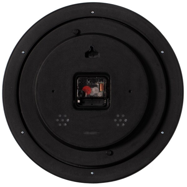 Clockswise Decorative Classic Brown Round Wall Clock For Living Room, Kitchen, Dining Room, Plastic - QI004510.BN