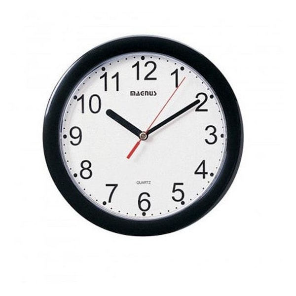 Tick-Tock 8 in. Dia Round Wall Clock with Plastic Face - Black - TI92660