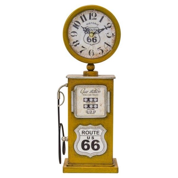 Yosemite Home Decor Yosemite Home Decor 5220001 Route 66 Yellow Table Top Clock - 5220001