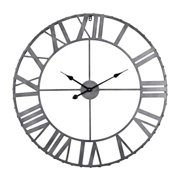 Utopia Alley Utopia Alley Rivet Edge Roman Industrial Wall Clock  Pewter  32 in. - CL0024PAGY014