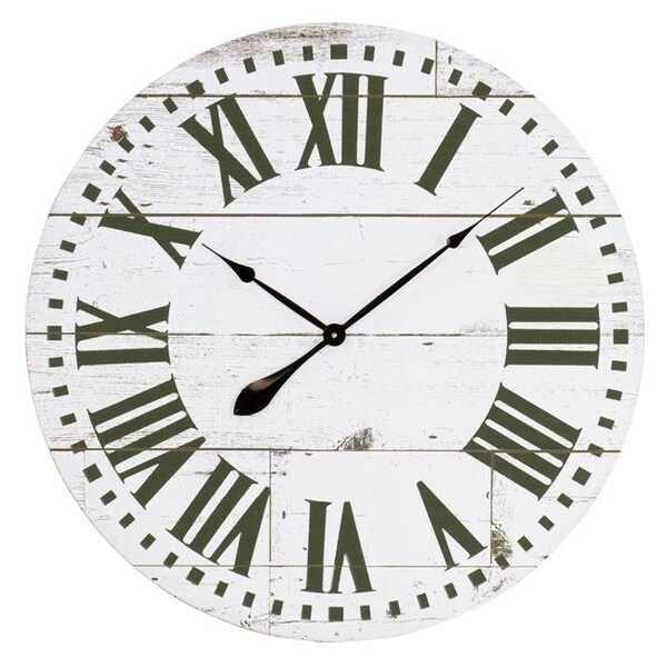 Aspire Home Accents Aspire Home Accents 5872 Lisette French Country Wall Clock with Shiplap Face - 5872