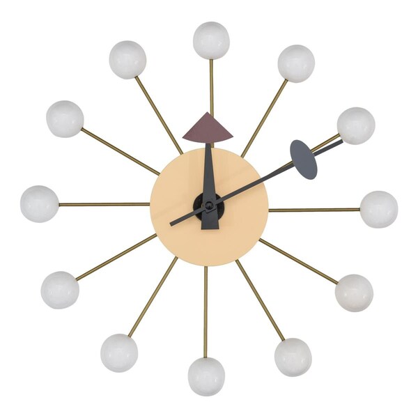 Annal Concordia Modern Design Round Balls Silent Non-Ticking Wall Clock - White - AN3029579