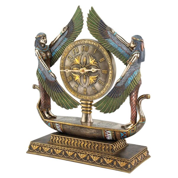 Design Toscano Wings of Isis Egyptian Revival Sculptural Clock - WU71647