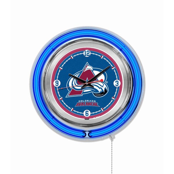 Holland Bar Stool Co Colorado Avalanche Double Neon 15" Clock, NHL - CLK15COLAVA