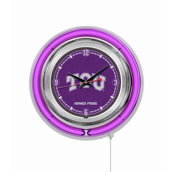 Holland Bar Stool Co Texas Christian University Double Neon 15" Clock (TCU) - CLK15TEXCHR
