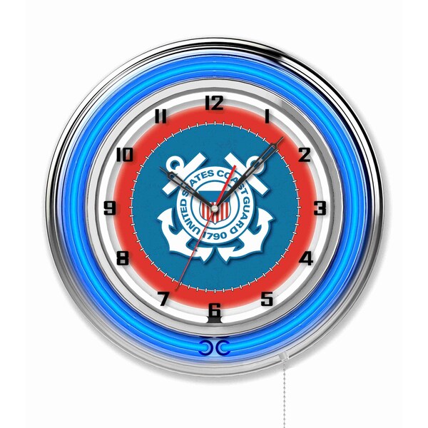 Holland Bar Stool Co United States Coast Guard Double Neon 19" Clock - CLK19CSTGRD
