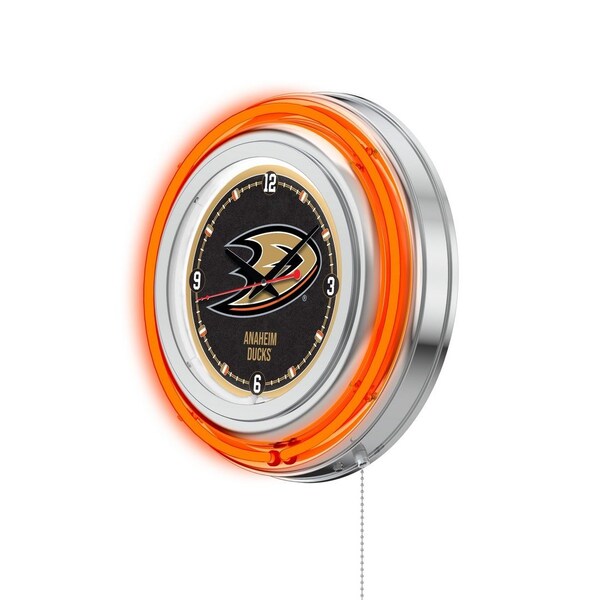 Holland Bar Stool Co Anaheim Ducks Double Neon 15" Clock, NHL - CLK15ANADKS