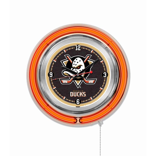 Holland Bar Stool Co Anaheim Ducks Double Neon 15" Clock, NHL - CLK15ANADKS
