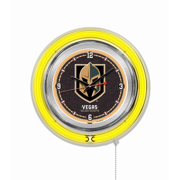 Holland Bar Stool Co Vegas Golden Knights Double Neon 15" Clock, NHL - CLK15LVGDKN