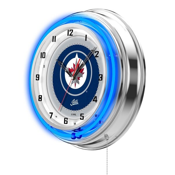 Holland Bar Stool Co Winnipeg Jets Double Neon 19" Clock, NHL - CLK19WINJET