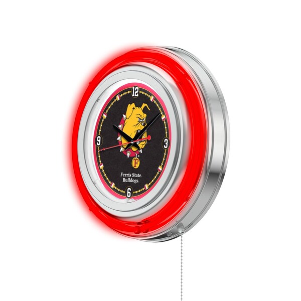 Holland Bar Stool Co Ferris State University Double Neon 15" Clock - CLK15FERRST